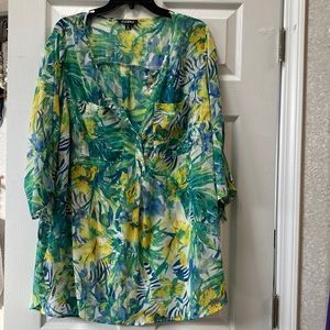 Colorful summer blouse or swimsuit cover-up